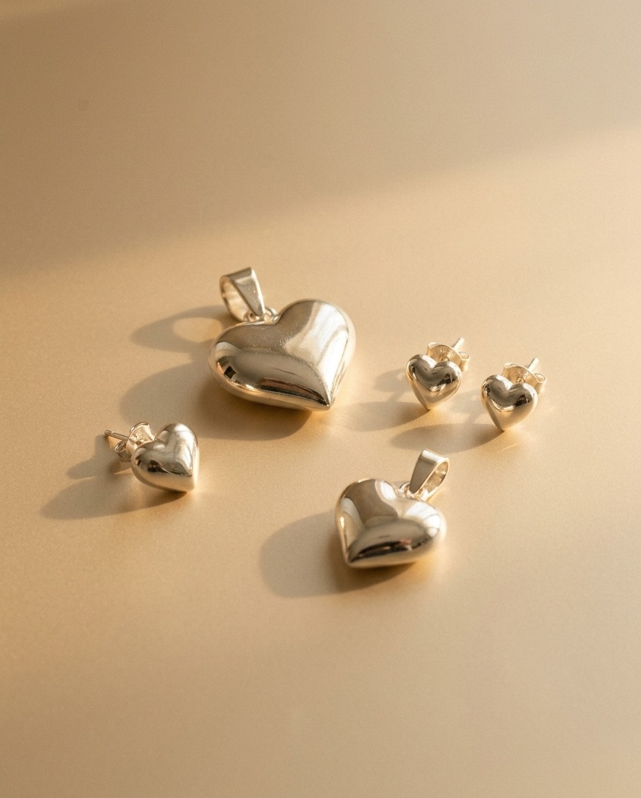 Dijes y Topos Corazón en Plata 925 en plata 925 — MARDAN JOYAS