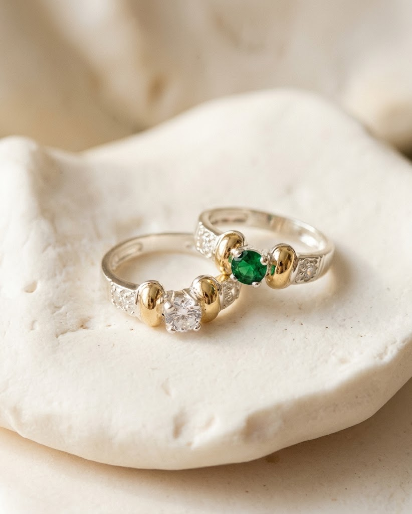 Anillo Pavé Oro, Plata y Circones